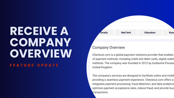 Receive a company overview