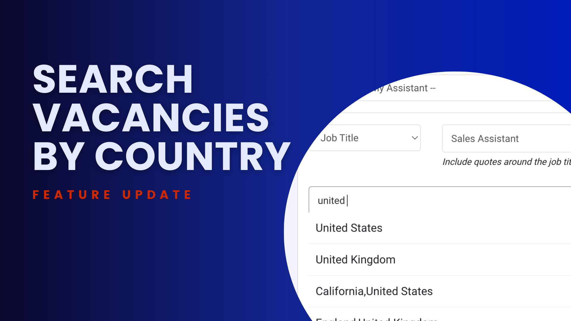 Find vacancies by country